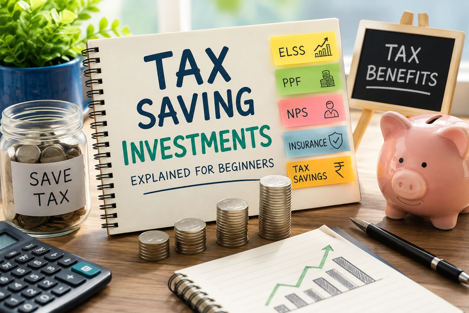 Tax saving investments for beginners including retirement accounts, savings plans, and tax-efficient wealth-building strategies