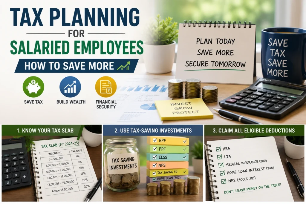 Tax planning strategies for salaried employees to reduce taxes, maximize deductions, and save more money